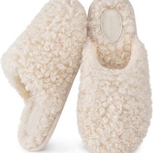 Women's Faux Wool Slippers Memory Foam Non-Slip Indoor House Shoes